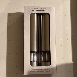 Sur La Table Silver Electric Salt and Pepper Mills